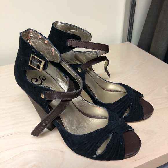Seychelles 2 tonne suede stacked heel - Picture 1 of 4